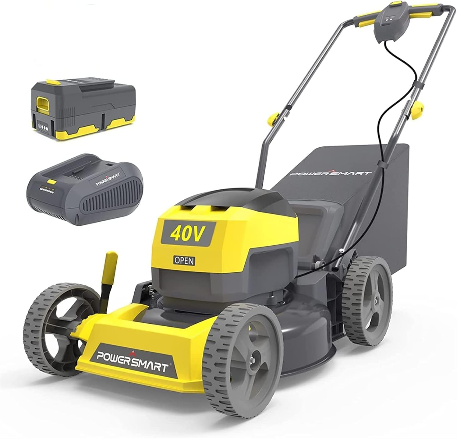 PowerSmart Cordless Lawn Mower 17 Inch 3-in-1 with 40V 4.0Ah Lithium-ion Battery and Charger