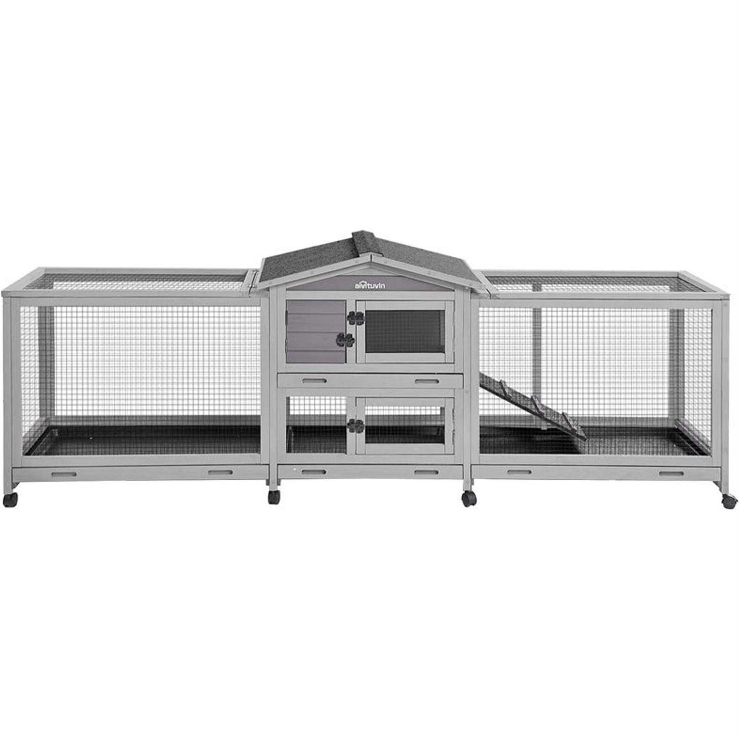 Aivituvin Indoor Rabbit House Easy Moving Large Bunny Hutch AIR65