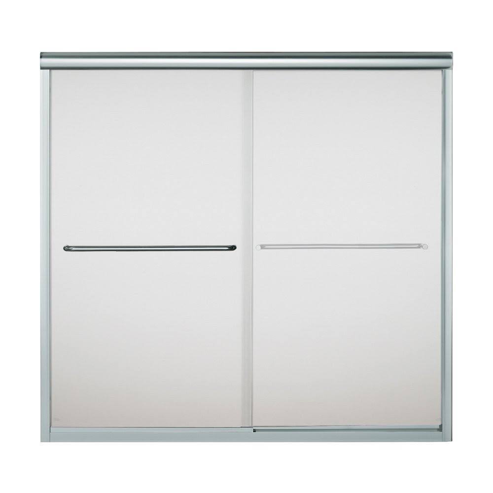 Sterling Finesse 59.625-in W x 55.5-in H Silver Frameless Bathtub Door