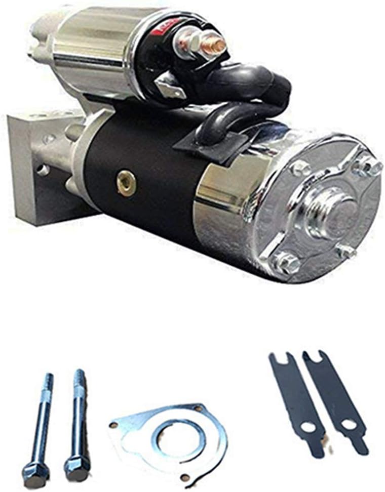 4HP High Torque New Mini Starter Compatible with Chevrolet SBC 350 BBC 454 Dual Inline 153 168 Tooth Black