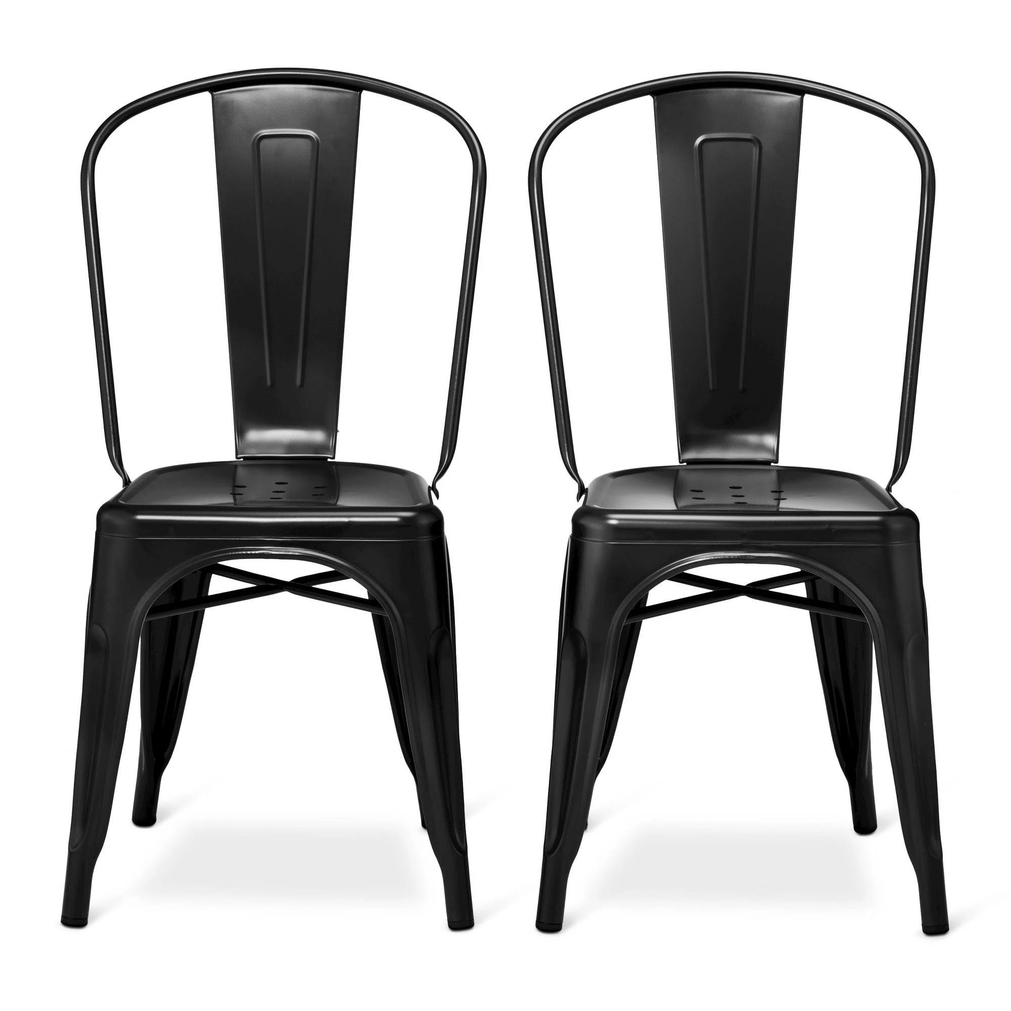 Threshold Set of 2 Carlisle High Back Dining Chair, Black