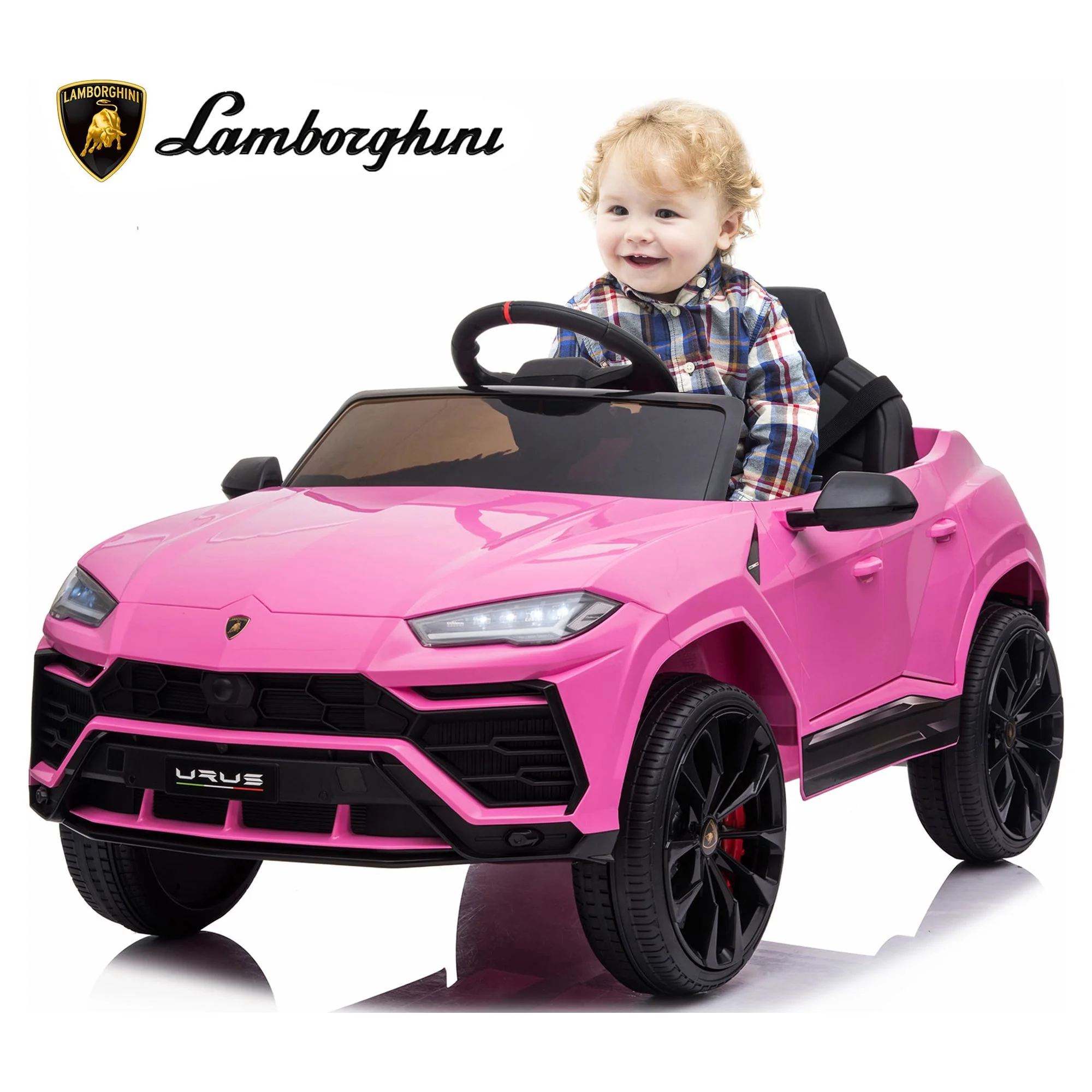 12V Kids Ride on Car for Girls Boys, Pink Electric Car Kids Battery Powered Toys with Parent Remote Control, LED Headlights, 3 Adjustable Speeds