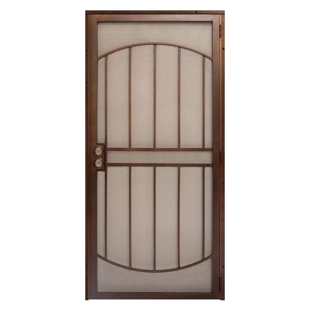 Titan 36 in. x 80 in. Arcada Copper Surface Mount Outswing Steel Security Door with Expanded Metal Screen, IDR06400362063