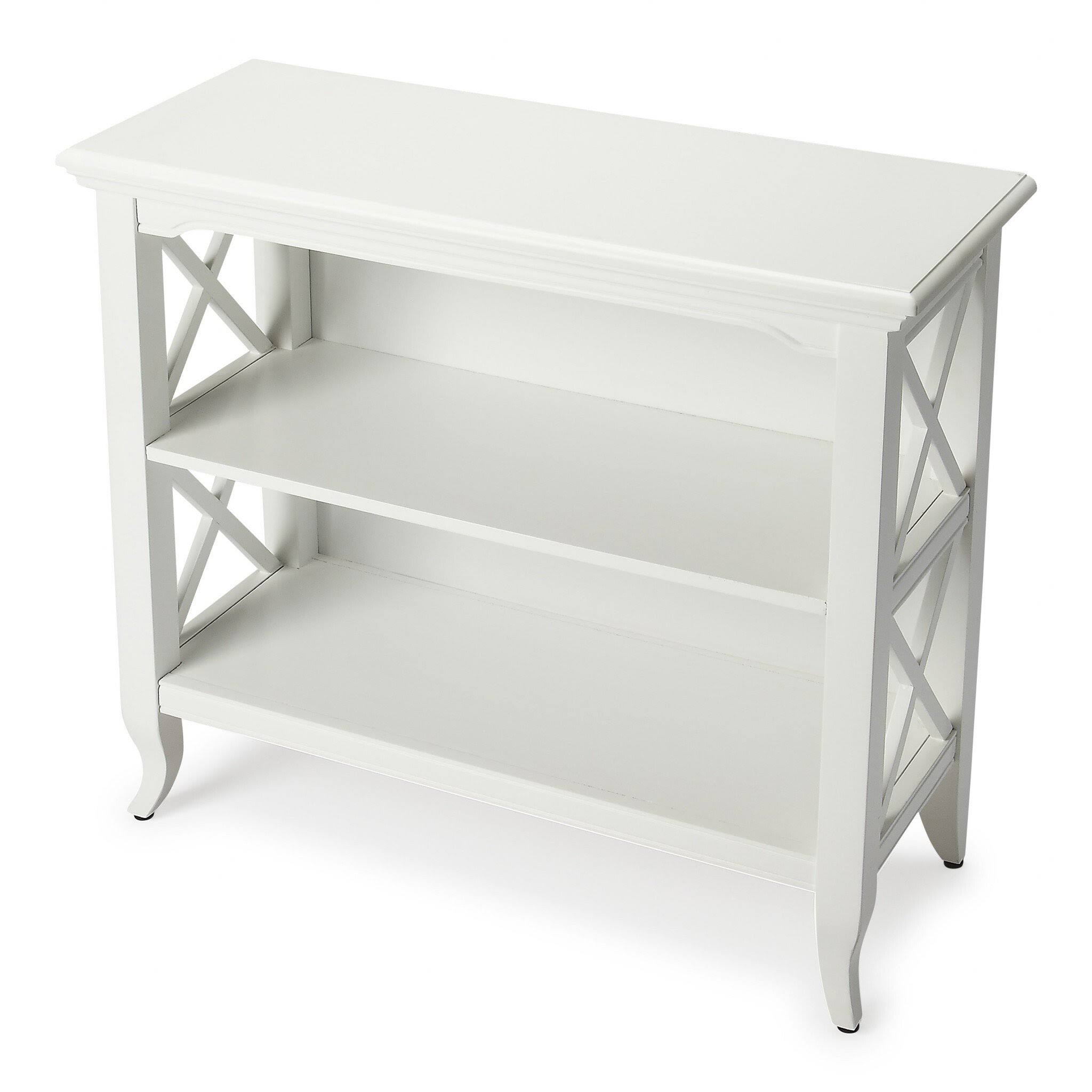 Newport Glossy White Low Bookcase (389557)