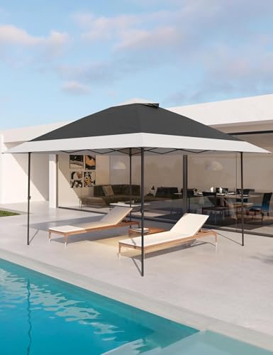 Garvee 13x13FT Pop Up Gazebo,Canopy Tent on Clearance,Outdoor Patio Gazebo, Tent for Party,Wedding,Outdoor Dining,Backyard(Dark Grgy+Light Grey)