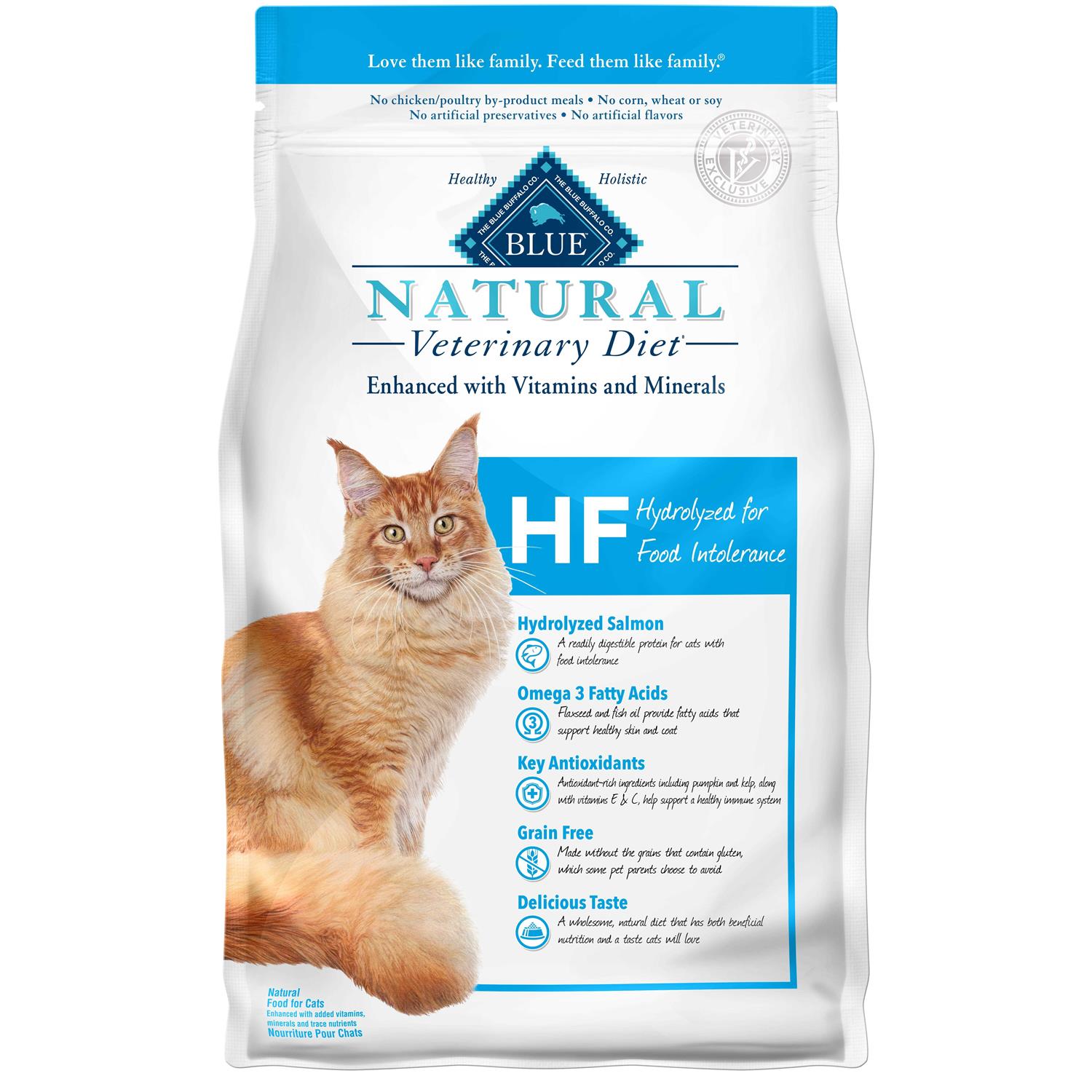 Blue Buffalo Natural Veterinary Diet HF Hydrolyzed for Food Intolerance Dry Cat Food - Pet Supplies online store