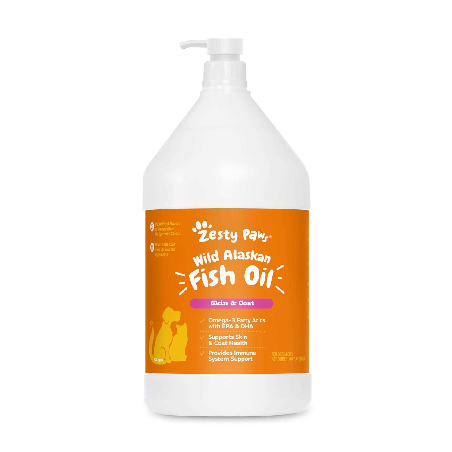 Zesty Paws Wild Alaskan Fish Oil for Dogs &amp; Cats Pollock &amp; Salmon Oil Blend - Pet Supplies online store