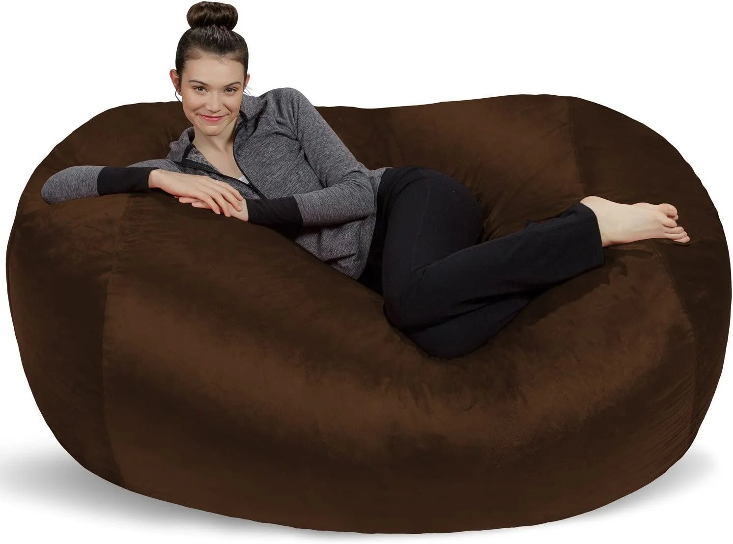 QCAI - Plush Bean Bag Sofas with Super Soft Microsuede Cover - XL Memory Foam Stuffed Lounger Chairs for Kids, Adults, Couples