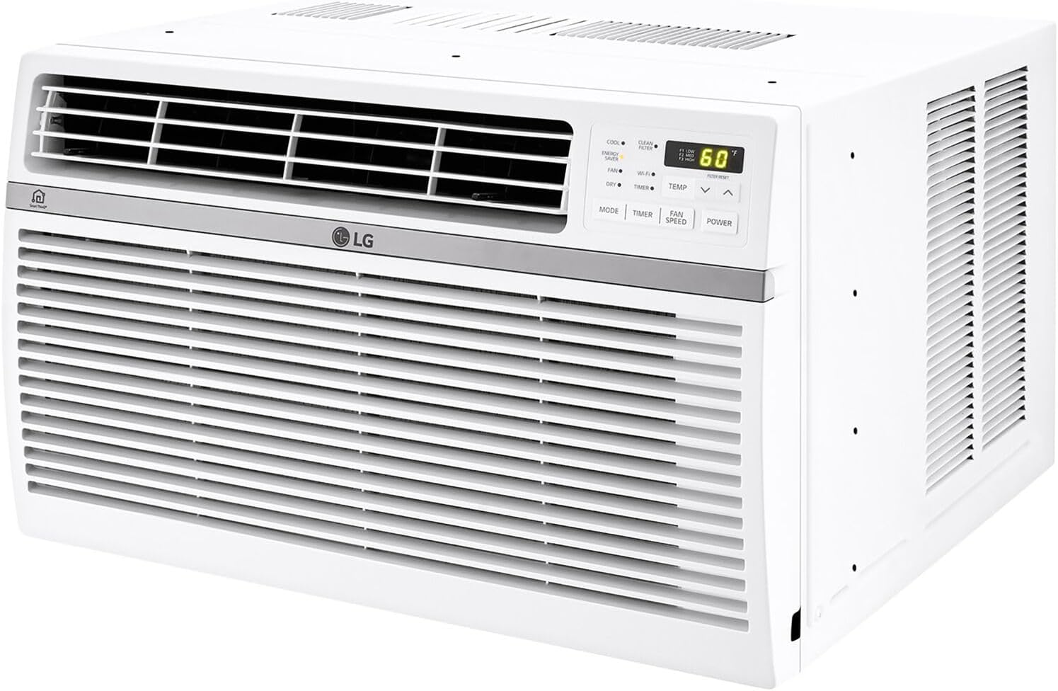LG 24,500 BTU Smart Window Air Conditioner, 230/208V, Cools Room up to 1560 Sq. Ft. for Bedrooms, Living Room, Apartments, with Remote, 3 Fan Speeds