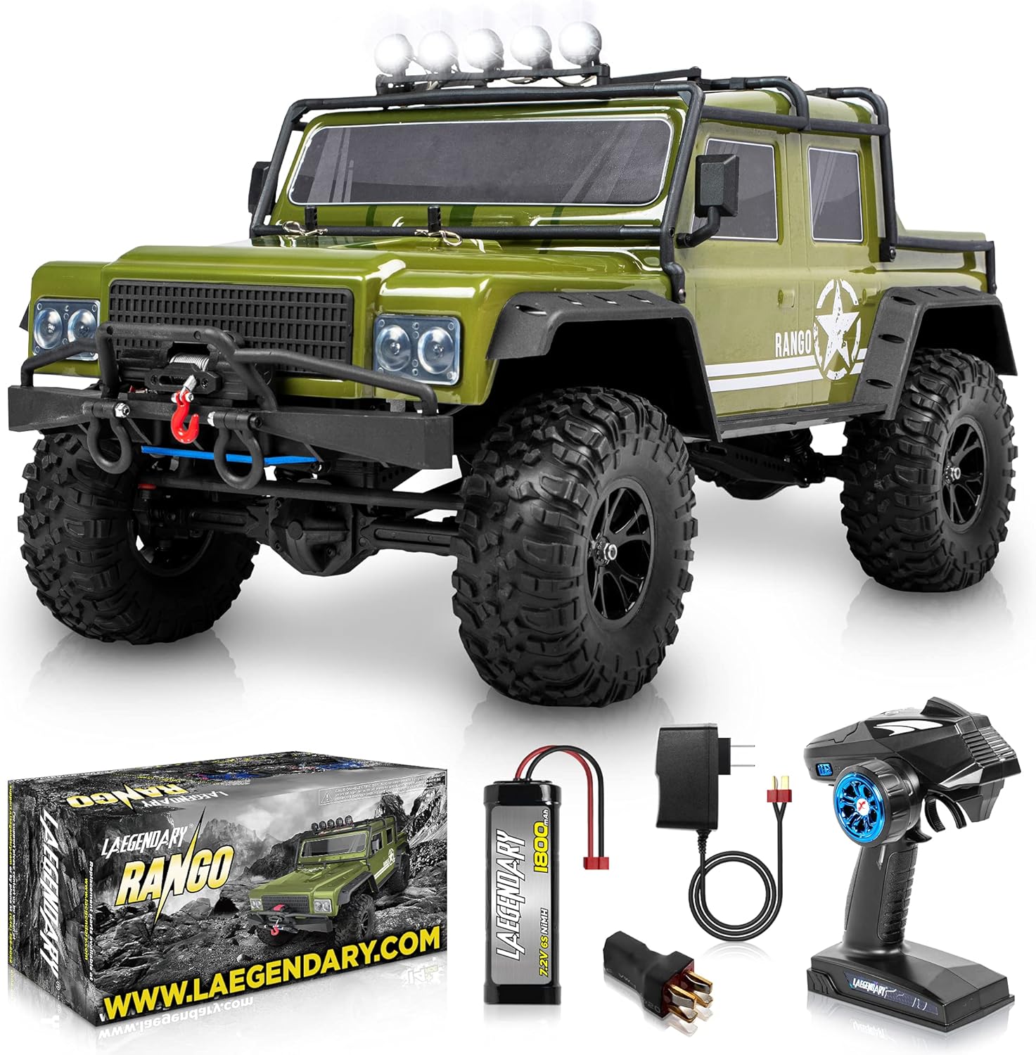 LAEGENDARY RC Cars - 4x4 Offroad Crawler Remote Control Truck for Adults and Kids - Fast Speed, Waterproof, Electric, Hobby Grade Car - 1:8 Scale