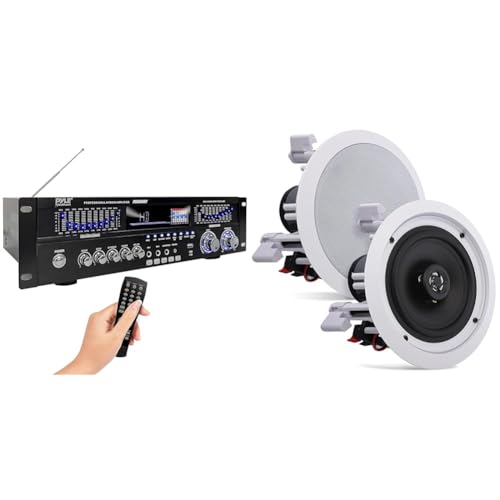 Pyle 6-Channel Bluetooth Hybrid Home Amplifier - 2000W Audio Rack Mount Stereo Power Amplifier Receiver w/ Radio, USB/AUX/RCA/MIC, HD/Optical/Coax