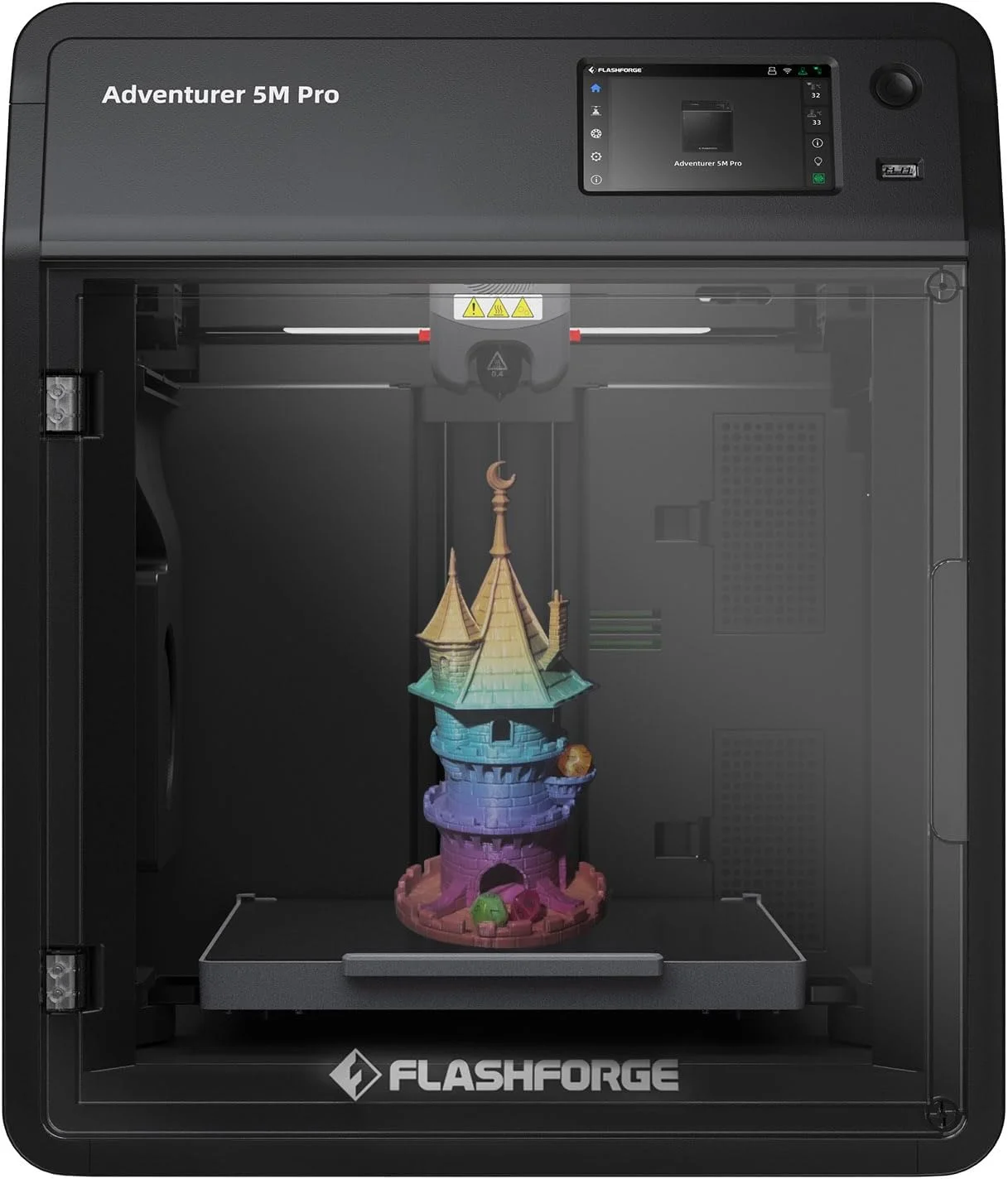 Flashforge Adventurer 5M Pro High Speed 3D Printer with Enclosed Chamber, 8.7 x 8.7 x 8.7''