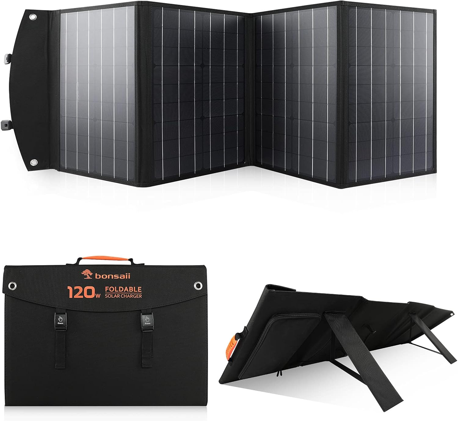 Solar Panels for Camping, 120W Solar Panel Charger for Power Station & Solar Generator