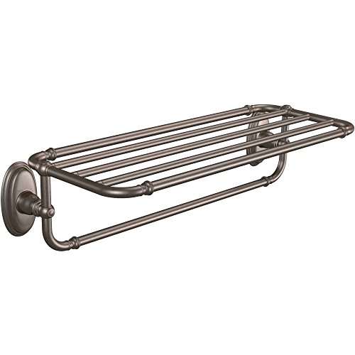 Moen YB5494ORB Kingsley 26.8-Inch W x 9.60-Inch D Hotel Towel Bathroom Shelf, Oil Rubbed Bronze