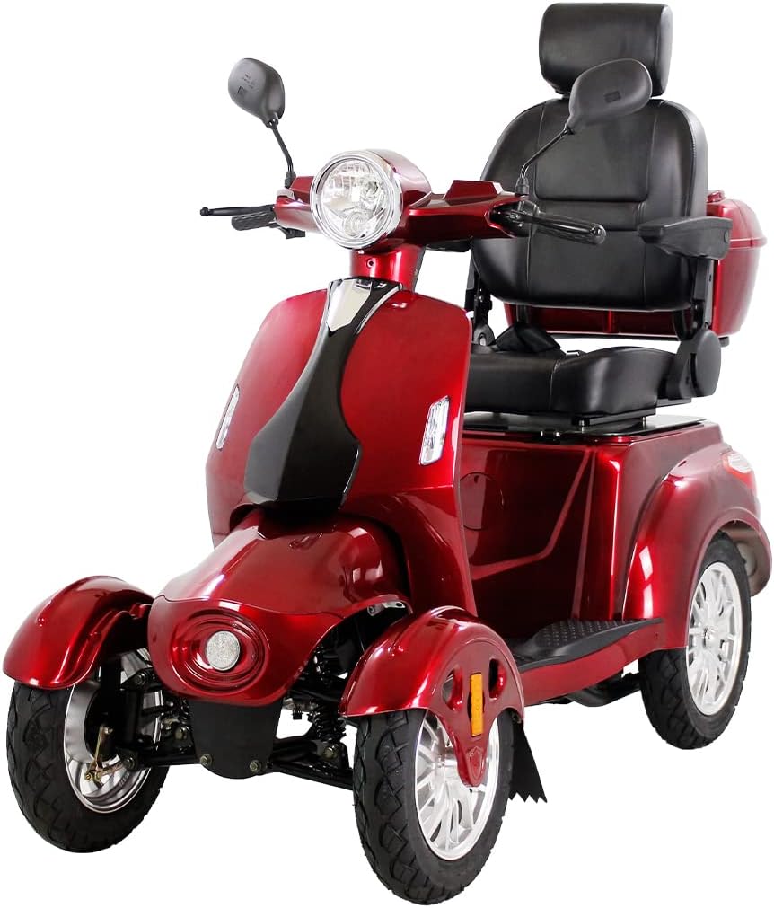 Powered Medical Mobility Scooter with Adjustable Seat Four Wheels for Adults & Seniors,Adult Electric Powered Wheelchair Device