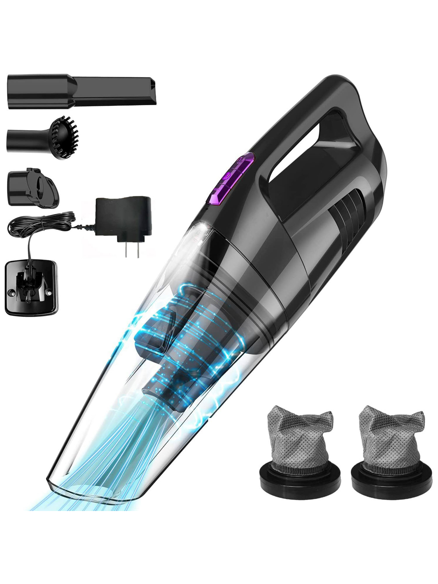 Whall Mini Vacuum Cleaners for Home Vacuum Cordless Handed Cleaner 8500 PA Strong Suction Low Noise Wet Dry Quick Charge for Car Home