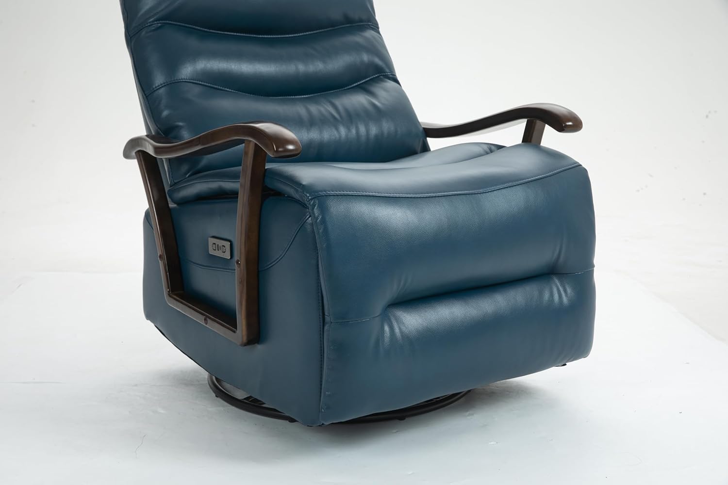Swivel Rocker Recliner Power Glider Chair with Solid Wood Armrests