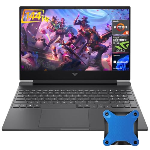 HP Victus 15.6 Ryzen 5 RTX 4050 Premium Gaming Laptop, 15.6" FHD 144Hz, AMD Ryzen 5 8645HS (Beats Intel i7-1355U), NVIDIA GeForce RTX 4050, 16GB RAM
