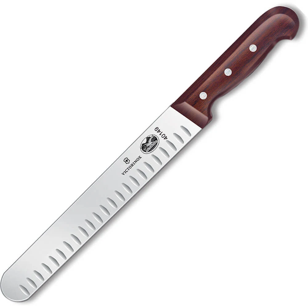 Victorinox 10 inch Granton Edge Roast Beef Slicer Knife - Rosewood Handle 1