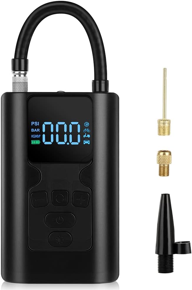 Okubukai Tire Inflator Portable Air Compressor for Car Tire,150PSI Mini Cordless Electric Tire Air Pump with Digital Pressure Gauge LED Light