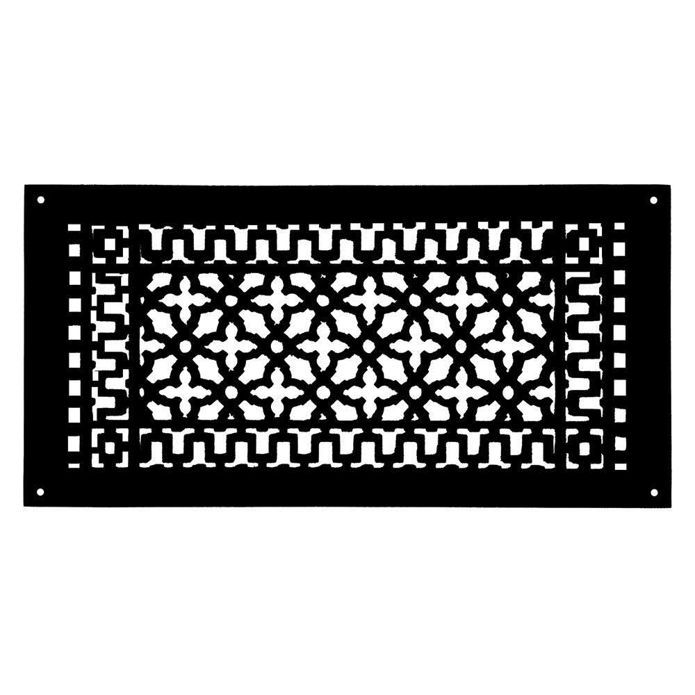 Reggio Register Scroll 9-in x 20-in Cast Iron Floor Register in Black | 1122-H