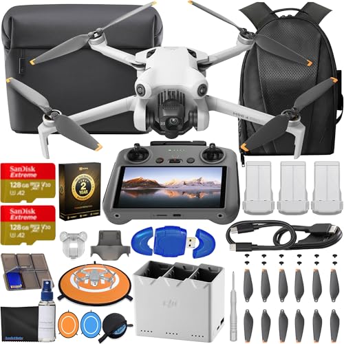 DJI Mini 4 Pro Drone Fly More Combo Plus with RC 2 Controller (With Screen) Folding Drone with 4K Video, Under 249g, 45 Mins Flight Time