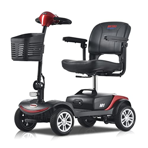 Metro Mobility Scooters - Compact Travel Mobility Scooter for Adults, Seniors - Long Range Power Extended Lead-Acid Battery with Charger and Basket