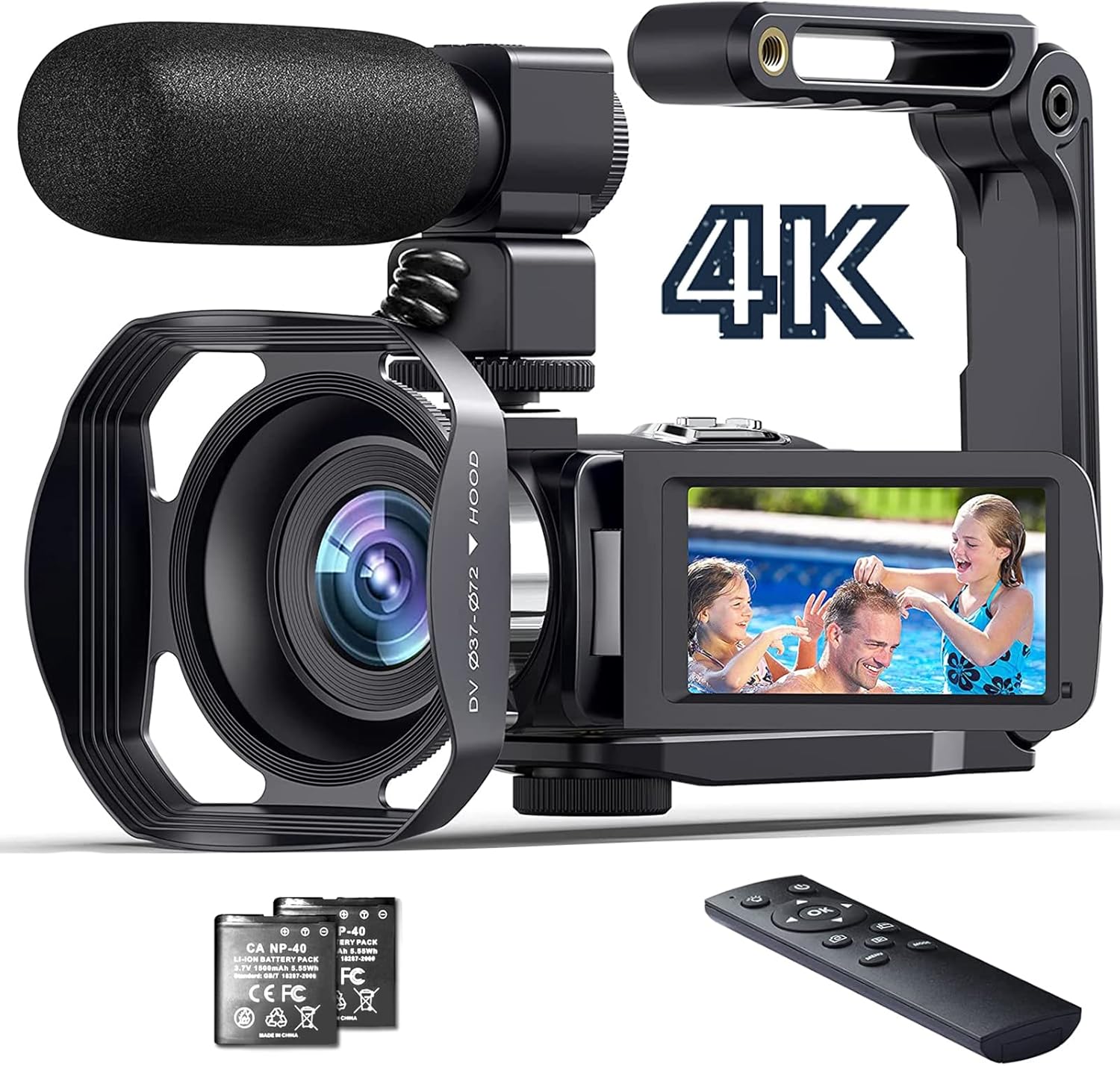 4K Video Camera Camcorder Ultra HD 56MP Wi-Fi YouTube Vlogging Camera 18X Zoom 3.0 Inch Touch Screen Digital Camera Recorder with Microphone IR Night