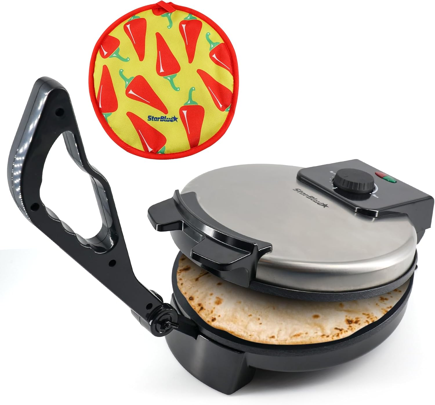 10inch Roti Maker by StarBlue with FREE Roti Warmer and Removable Handle