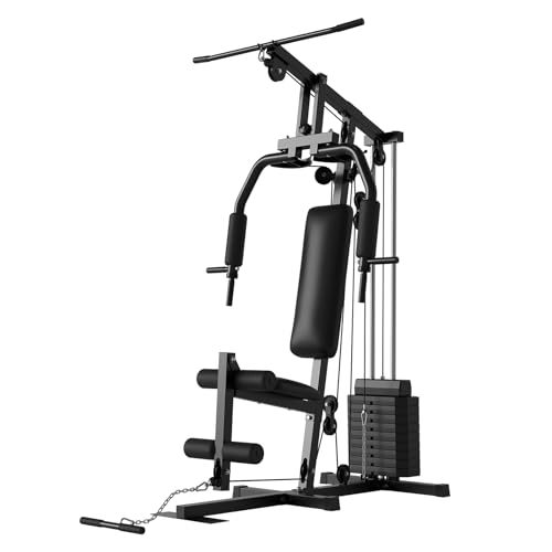 Home Gym, Multifunctional Weight Machine, Full Body Workout Station Exercise Equipment with 100LBS Weight Stack