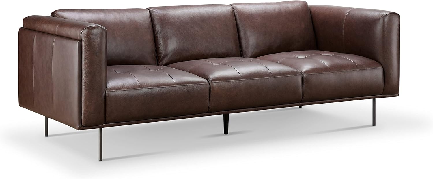 Abbyson Living Luca Leather Sofa, Brown