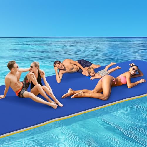 9/12/18 Ft Floating Water Mat – Heavy-Duty 3-Layer XPE Foam Pool Lake Floating Pad, Extra Large Capacity Water Lily Raft for Pool Parties, Beach