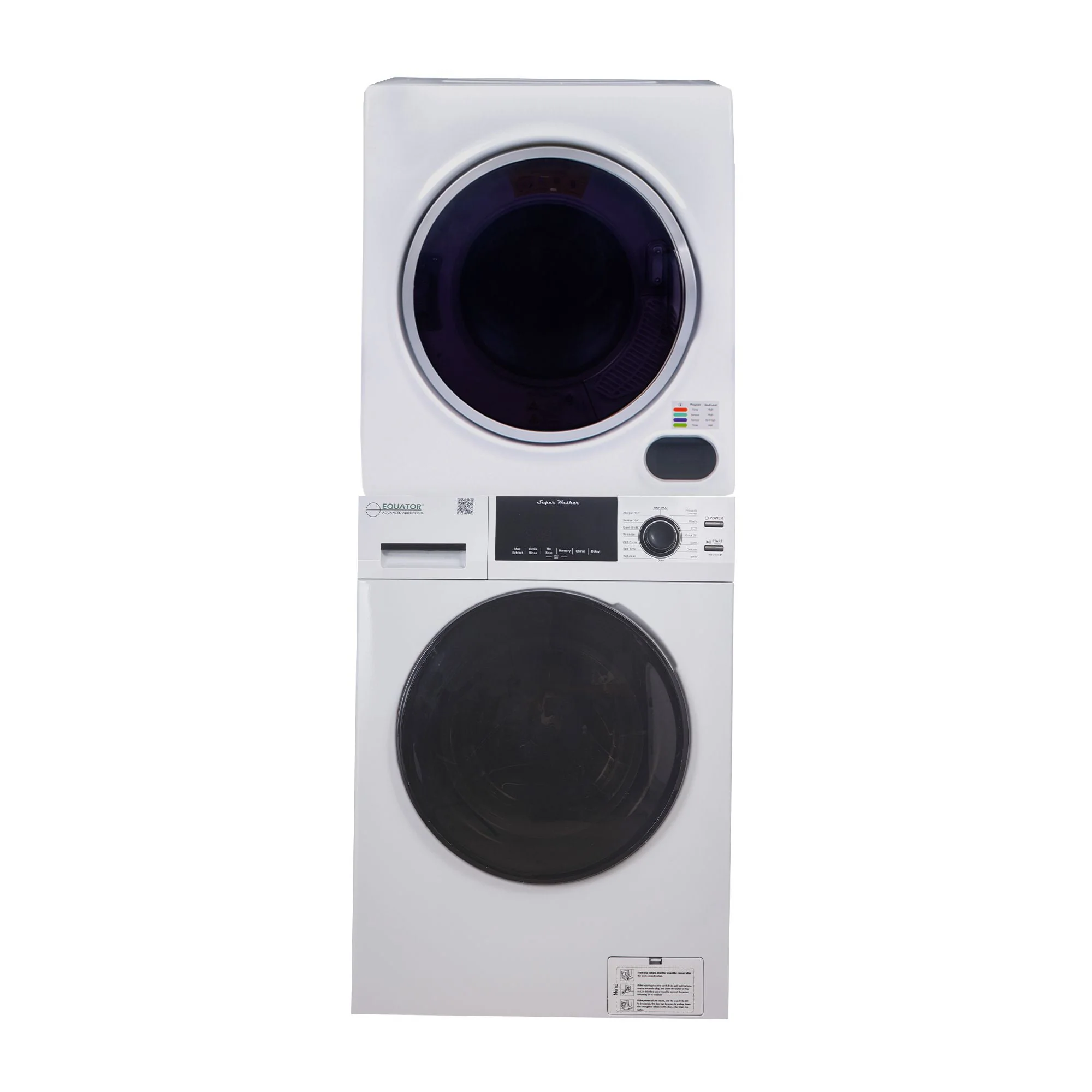 Equator Digital Pet 15 lbs Compact 110V Set Sani Washer+Vented 3.5cf Dryer