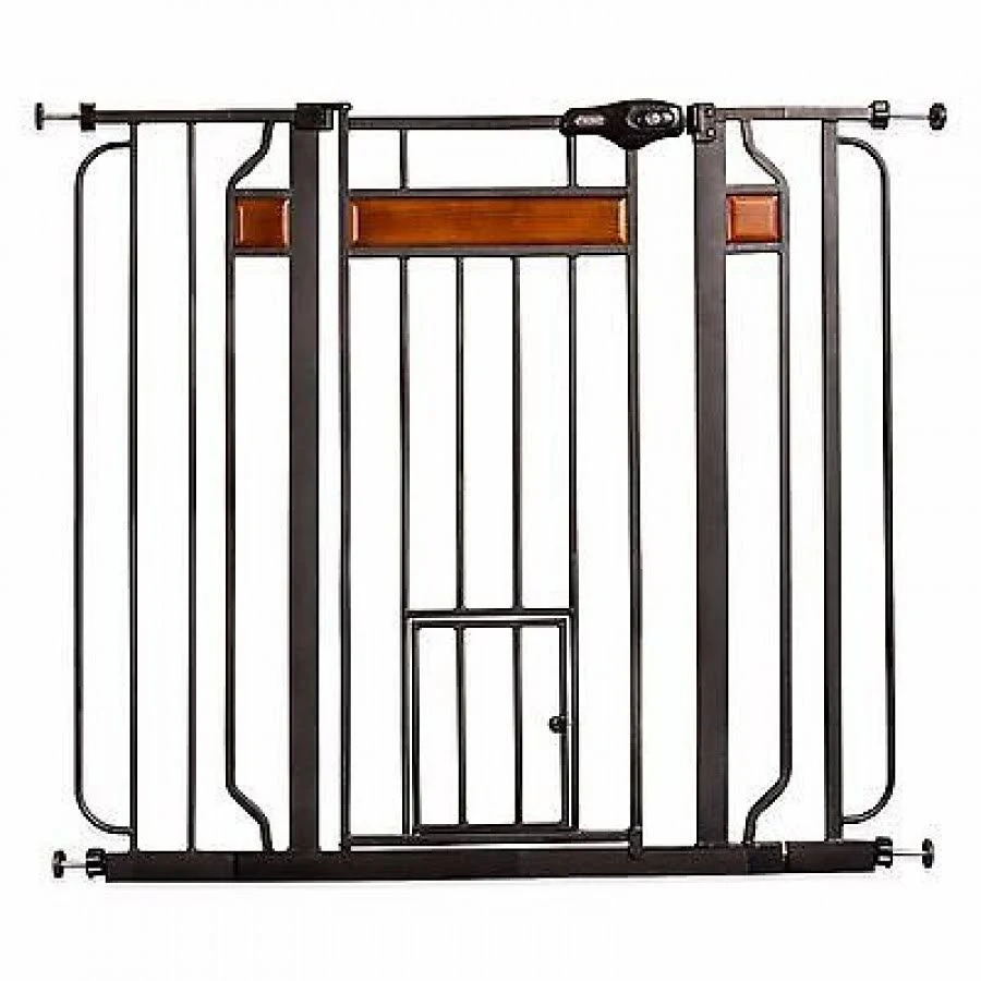Carlson Pet Products Extra Tall Gate with Small Pet Door, Black