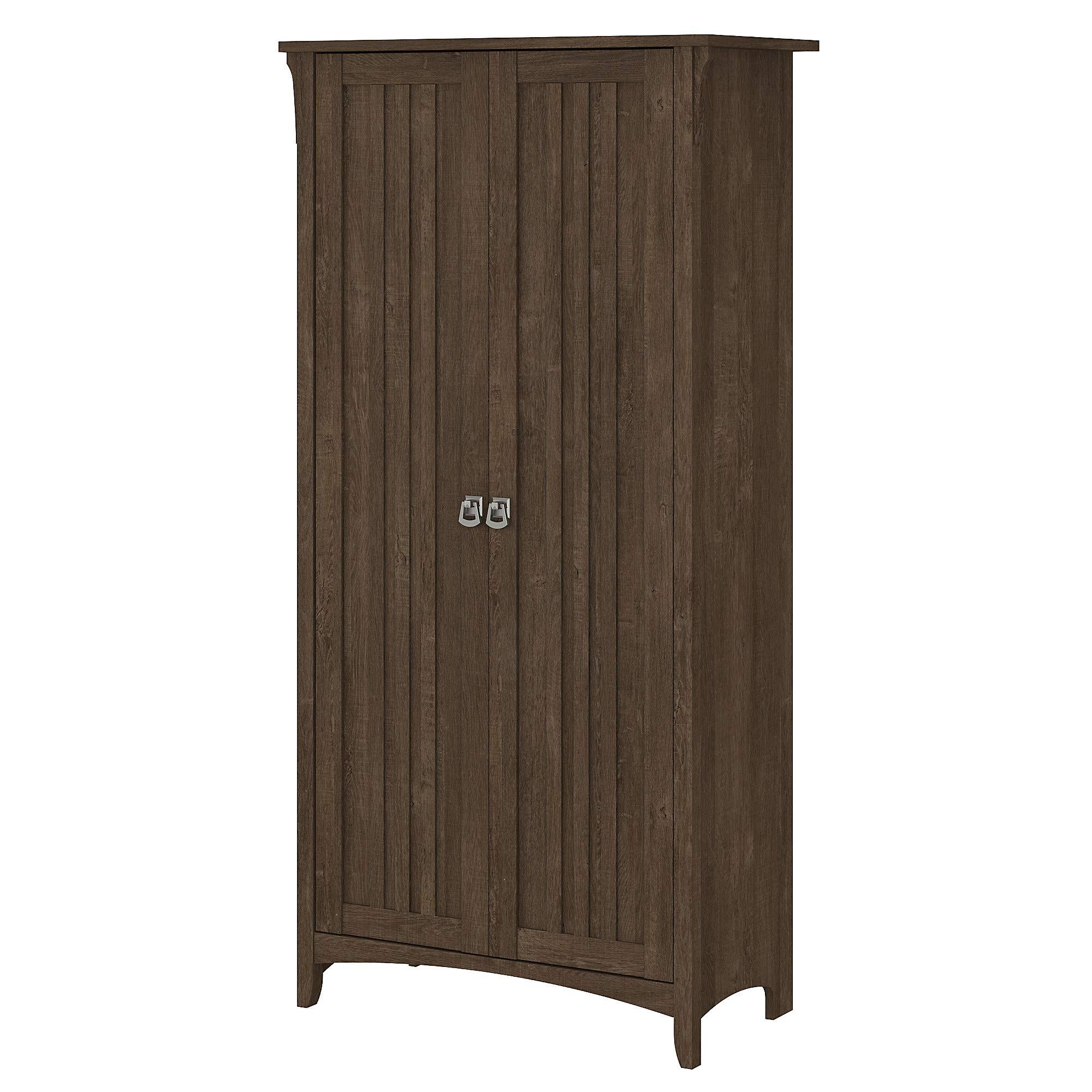 Bush Furniture Salinas Tall Storage Cabinet with Doors, Ash Brown