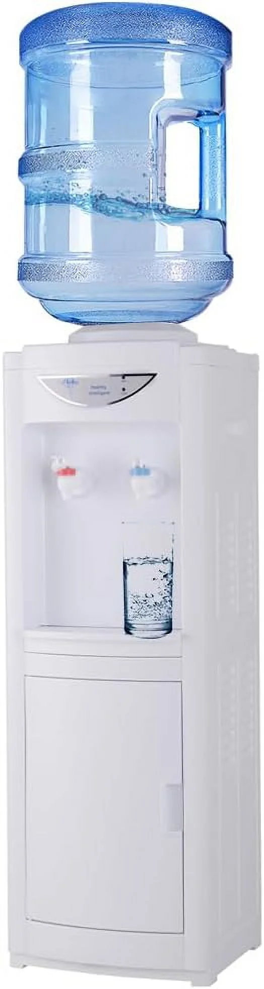 Hot & Cold Water Dispenser，Water Cooler Dispenser 5 Gallon Top-Loading Water Coolers with Child Safety Lock Removable Drip Tray & Storage Cabinet for