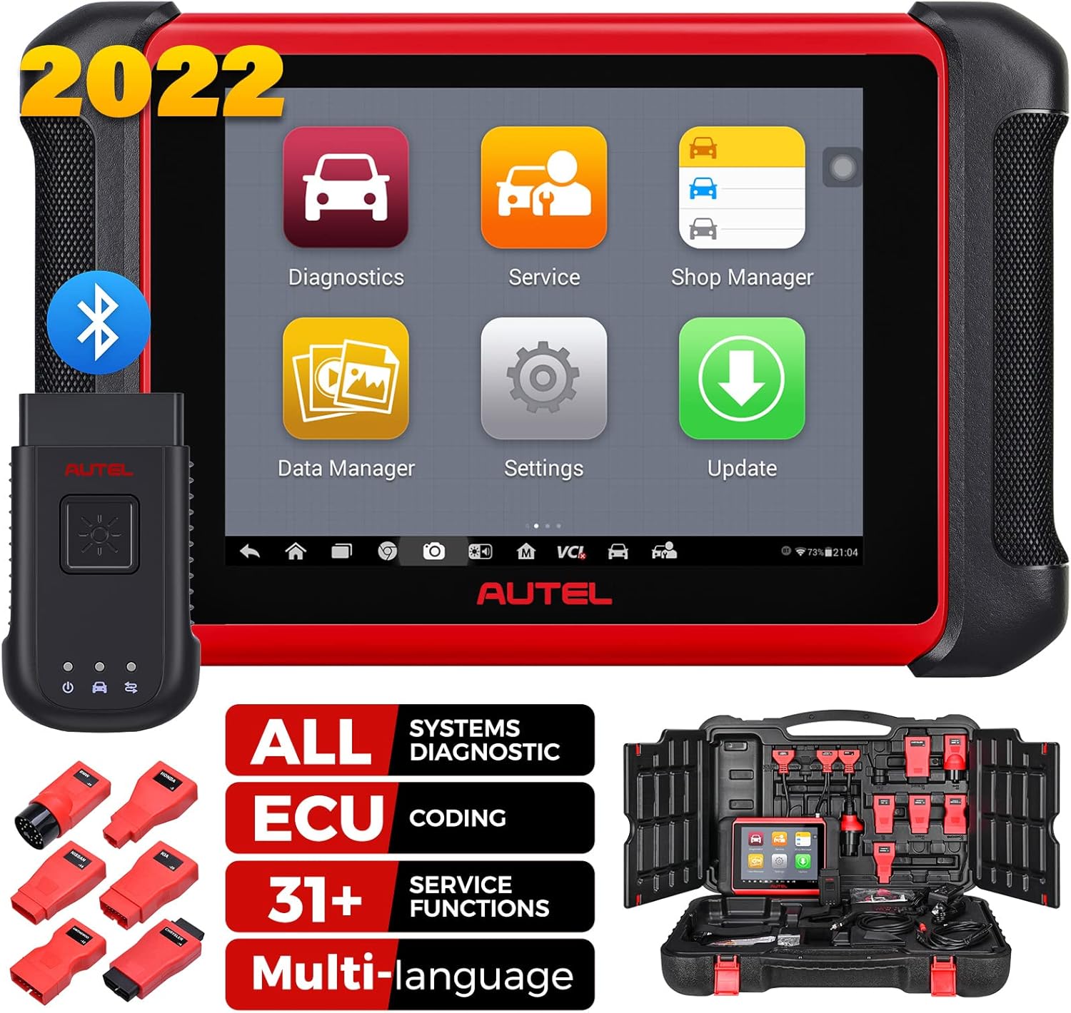 Autel Scanner MK906BT Automotive Scan Tool - 2022 Newest Scanner Same as MaxiSys MS906BT/MS908/MK908, All System Diagnostic, ECU Coding