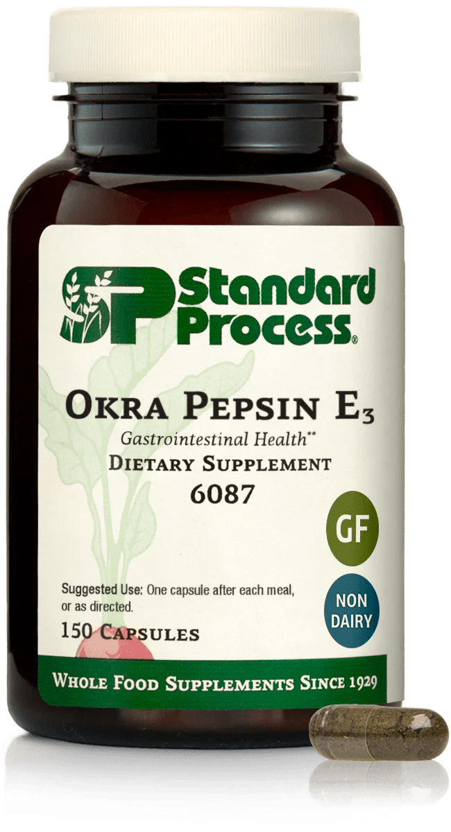 Okra Pepsin E3, 150 Capsules - Kansas Nuitrition - HNZSDS
