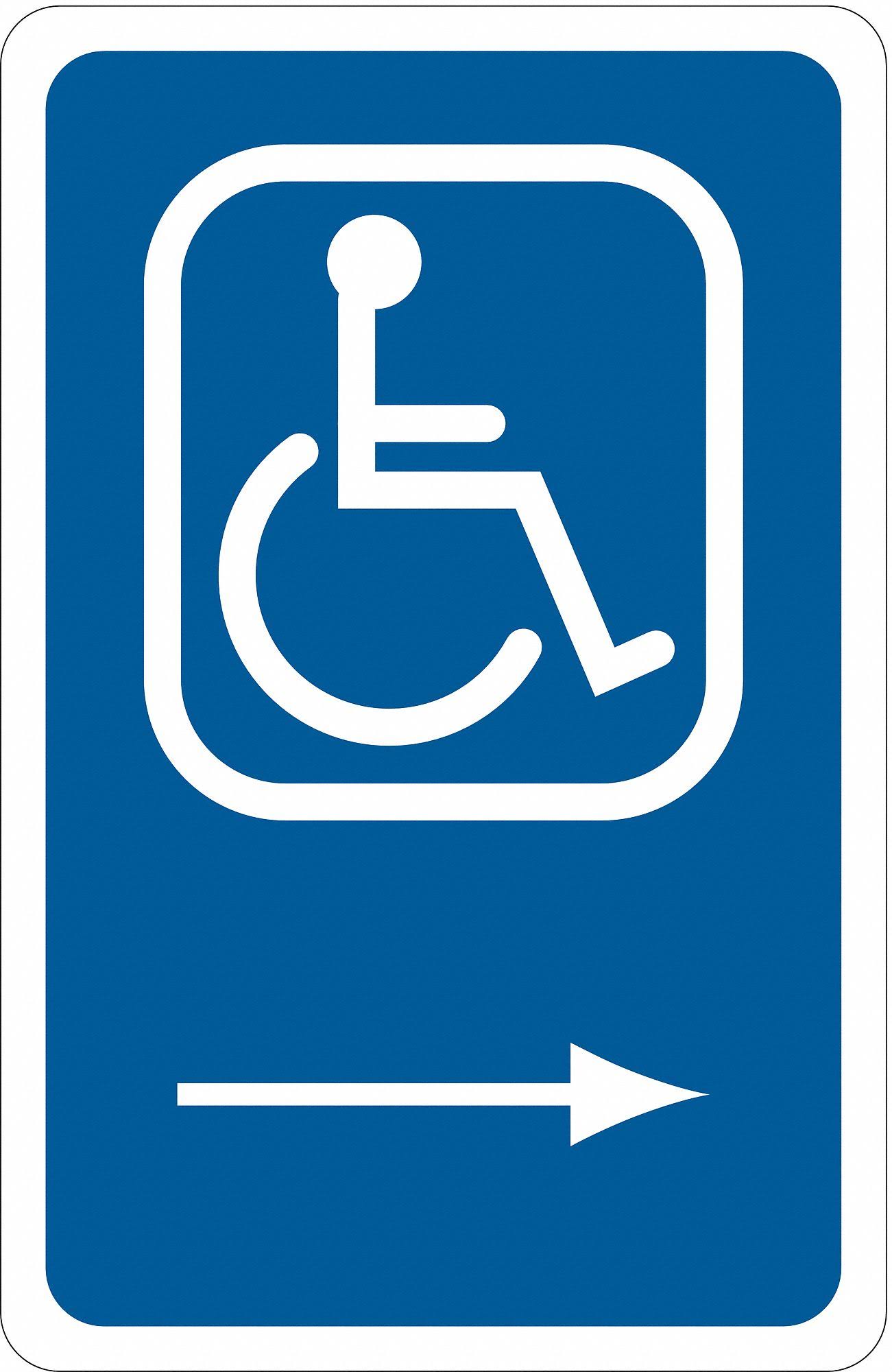 Handicap Parking Sign, Brady, 91351, 18x22Hx12x22W