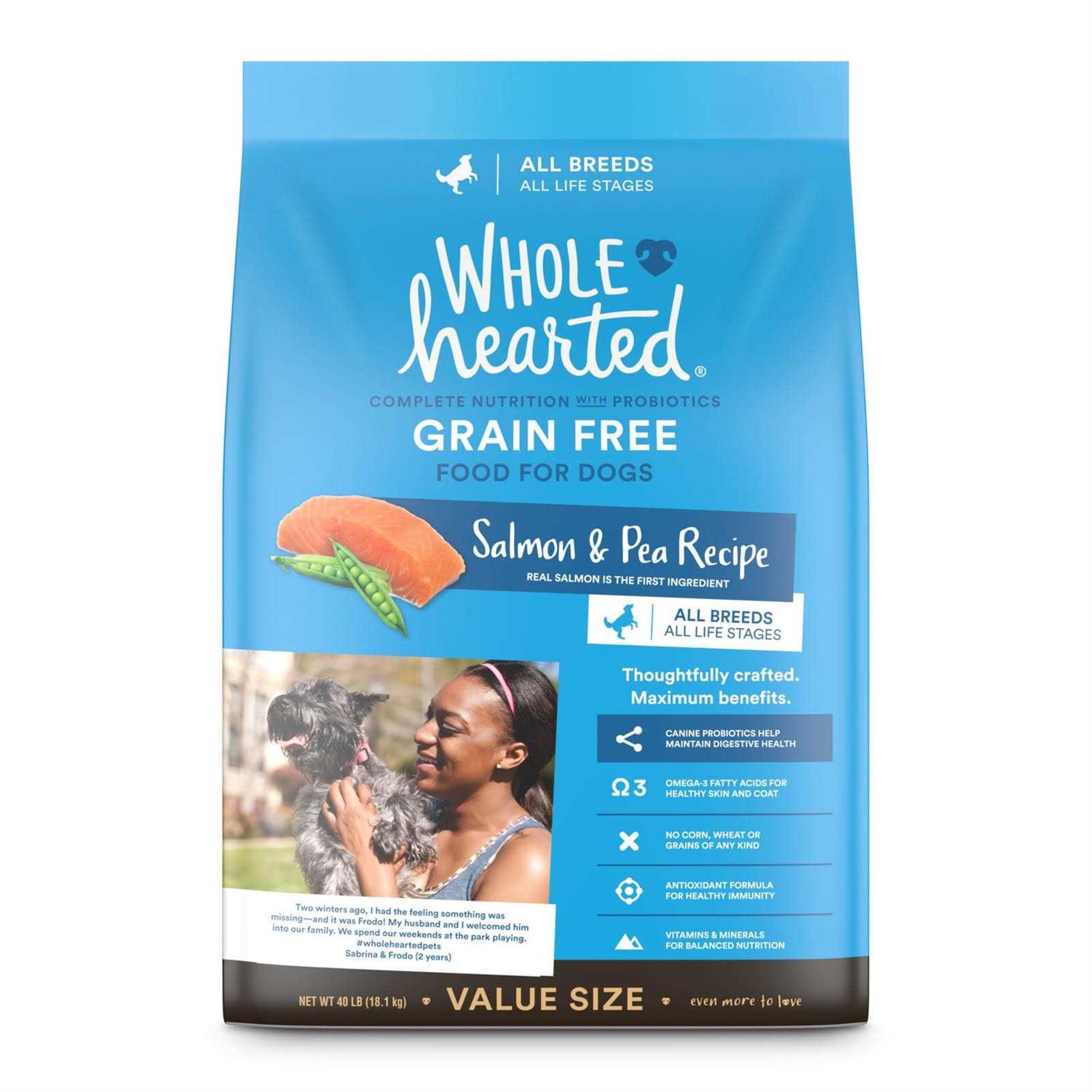 WholeHearted Grain Free All Salmon and Pea Recipe Dry Dog Food - Pet Supplies online store