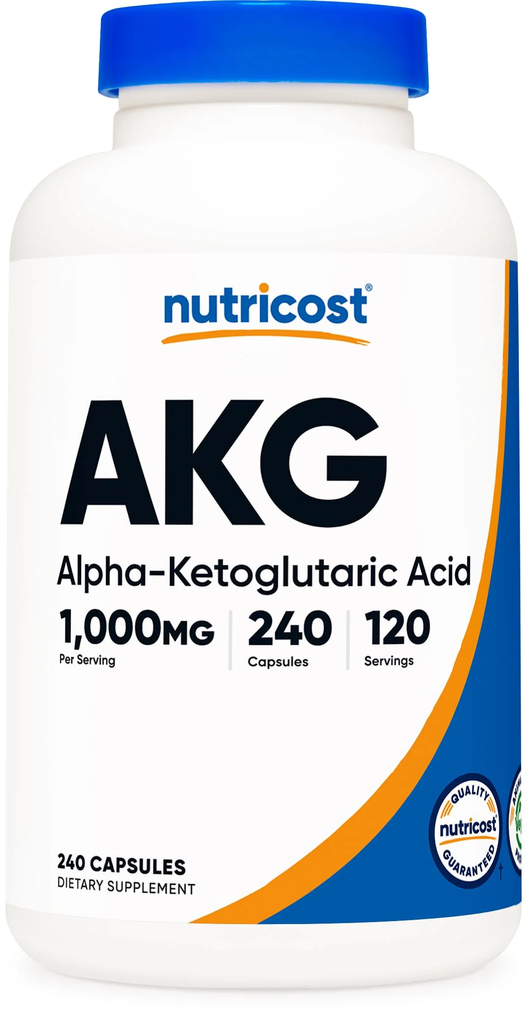 Nutricost AKG Alpha Ketoglutaric Acid Supplement 1,000 mg, 240 Capsules, 120 Servings Per Bottle - Powerful Precursor to Glutamine & Arginine