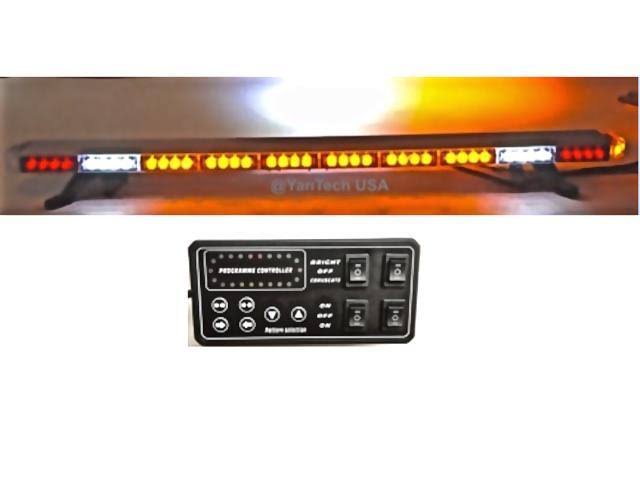 YanTech 49L21B 49 inch Amber LED Emergency Light Bar Flashing Tow/Plow Truck Wrecker w/ Brake u0026 Cargo Lights