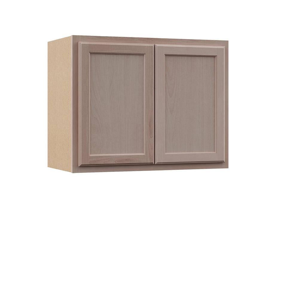 Hampton Bay Hampton Assembled 30x23.5x12 in. Wall Bridge Cabinet in Unfinished Beech