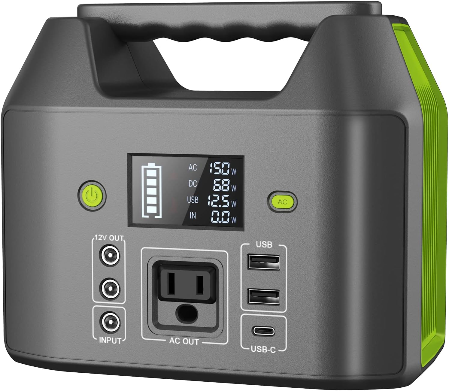 Portable Power Station 155Wh/42000mAh, EnginStar Power Bank with AC Outlet 110V/150W, 6 Outputs External Battery Pack