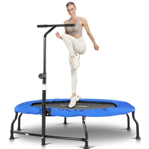 ANCHEER 50" Rebounder Trampoline for Adults with Bar