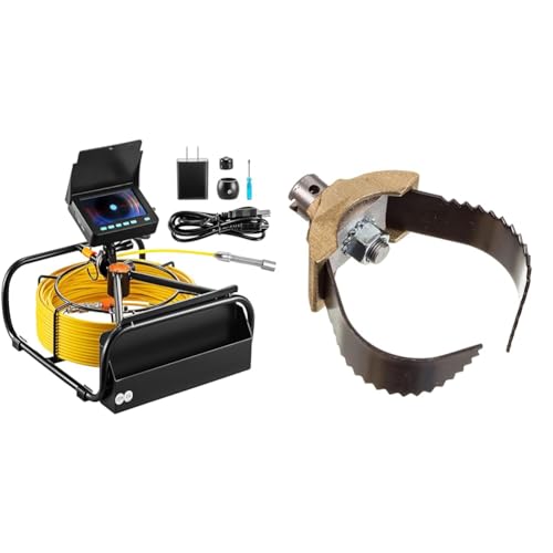 VEVOR Sewer Camera, 33ft/10M 4.3" Pipe Drain Inspection Camera with DVR Function & Snake Cable, Waterproof IP68 Borescope w/LED Lights