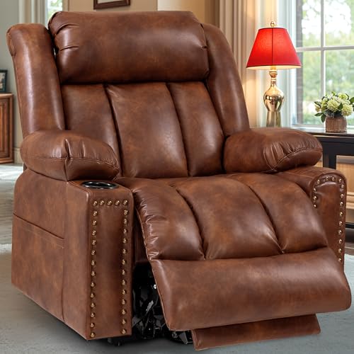 Triple Motor Large Power Lift Recliner Chair for Elderly with Heat and Massage, Lay Flat Lift Chairs for Seniors Infinite Position, Extended Footrest
