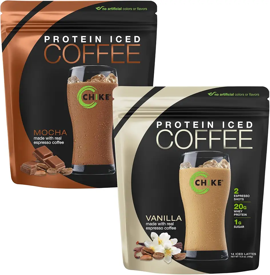 Chike High Protein Iced Coffee Best Sellers Bundle Mocha & Vanilla, 20 G Protein, 2 Shots Espresso, 1 G Sugar, Keto Friendly and Gluten Free