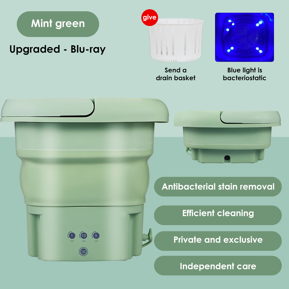 JahyShow Mini Dehydratable Washer - Baby-Green Portable Washing Machine - Ideal for Underwear