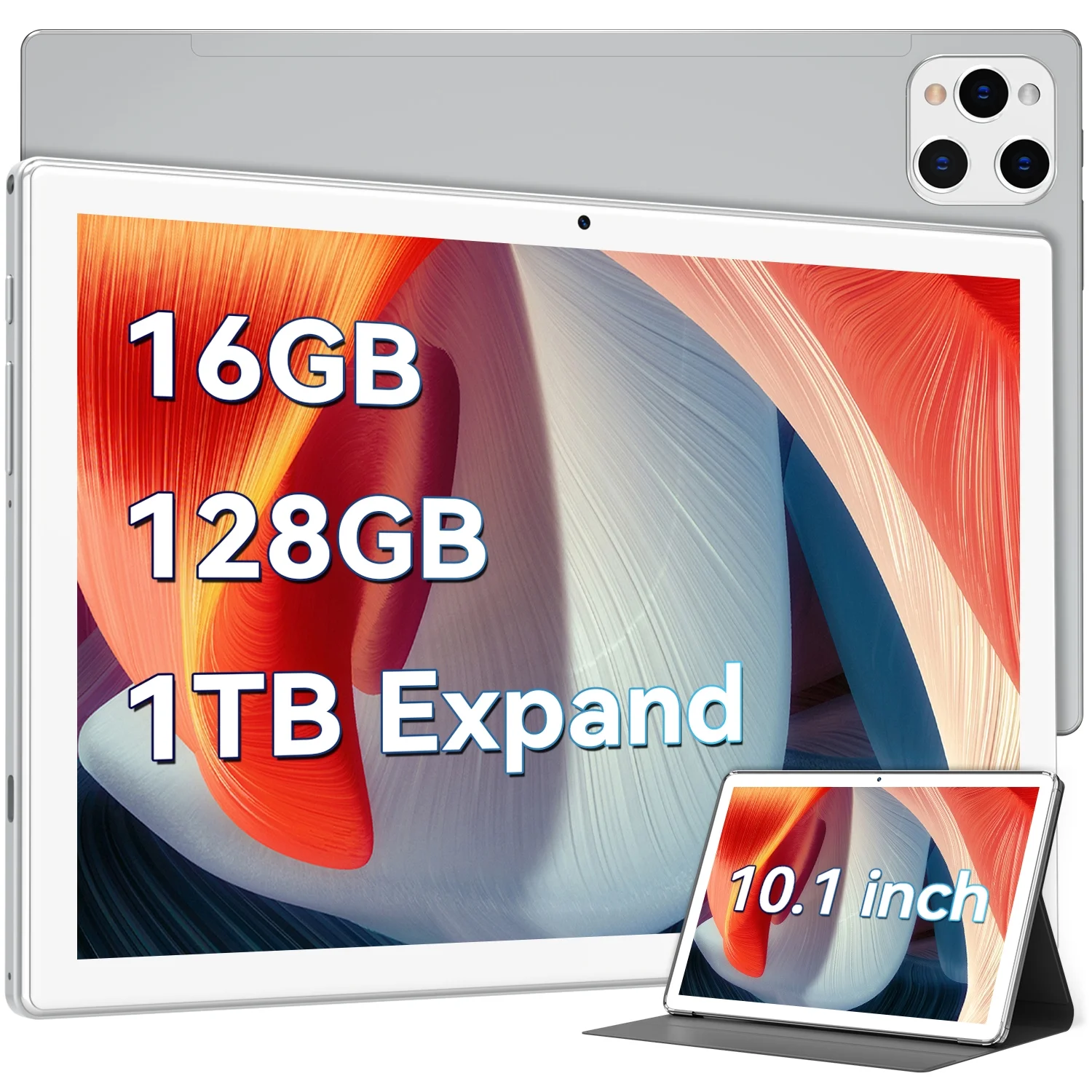 Android 12 Tablet, 10.1 inch Tablet, 5G Wi-Fi Tablet, 2024 Latest Tablet,Octa-Core Processor with 16(8+8)GB RAM 128GB ROM,Dual 13MP+5MP Camera,WiFi
